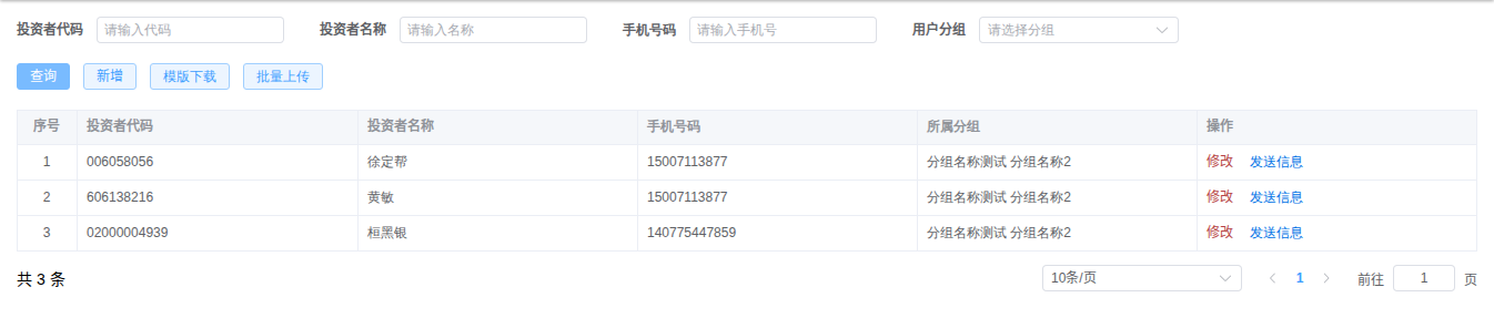 投资者分组管理