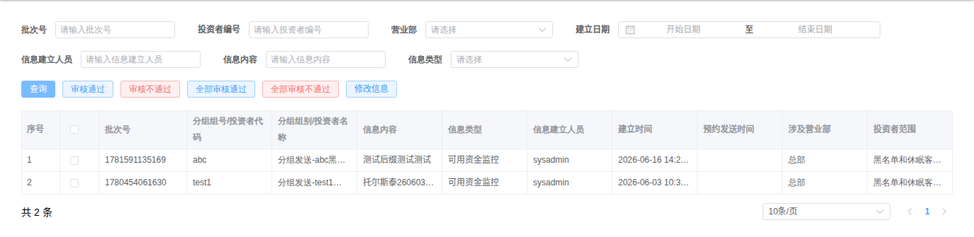 信息发送审核